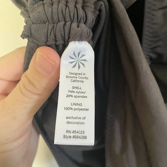 Athleta Aqualuxe one piece Ruched Tie Back Gray Full Coverage Medium - Picture 9 of 10